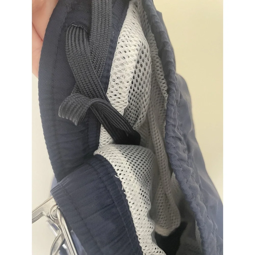 Nike Men's Vintage 90's Navy NIKE Spell Out Mesh Lined Nylon Swim Trunks, XL